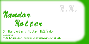 nandor molter business card